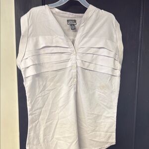 Uniti Casual Cream Sleeveless Ruched Blouse